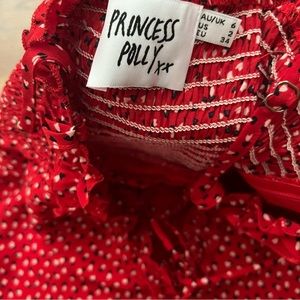 Princess Polly red milkmaid floral mini dress